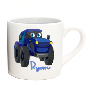 mug lungo 6 oz personalised with name and a tractor design