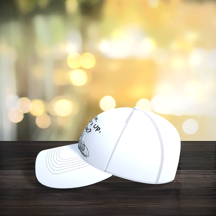 Personalised white baseball cap