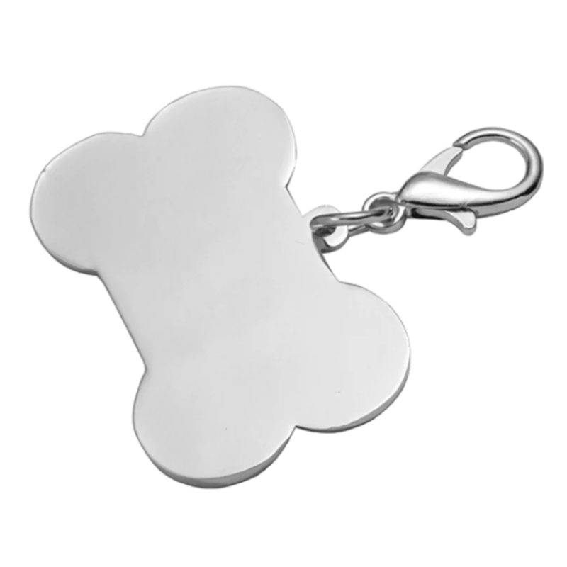 Bone shaped dog collar tag
