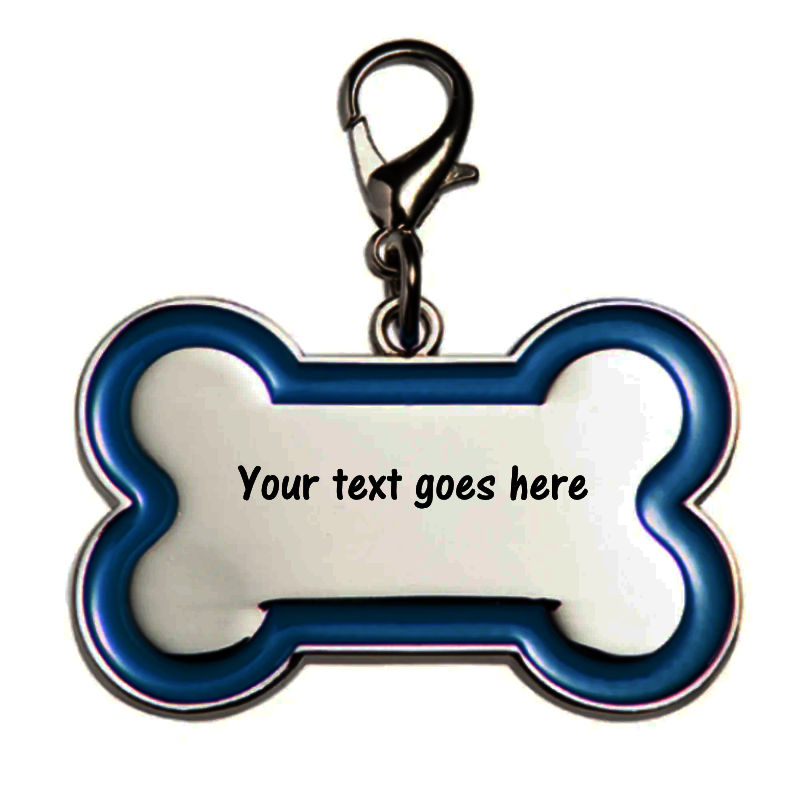 Bone shaped dog collar tag