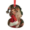 Personalised Christmas MDF ornament snowman, woman holding her dog Alfie