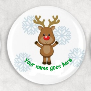 Personalised Christmas Badge pin buttons round 56mm