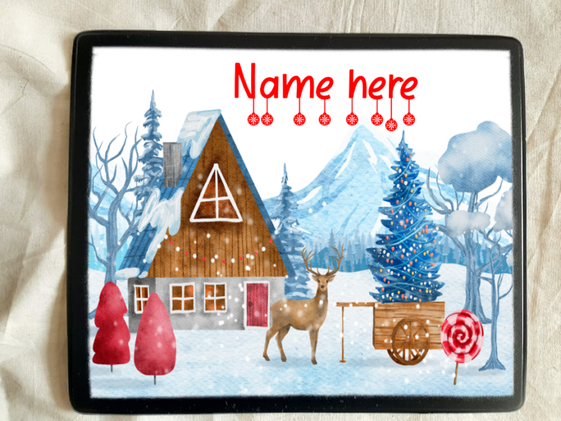 Personalised Christmas Mouse place mat