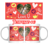 Valentines mug, a couple inside a heart, love u, hearts, birds, cute design