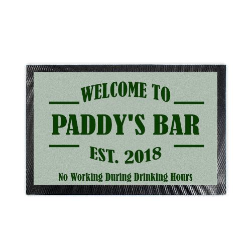 Personalised bar runner, Welcome to Paddy's bar est. 2018