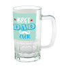Personalised Beer Mug Clear Glass (white patch) 20oz, best dad ever