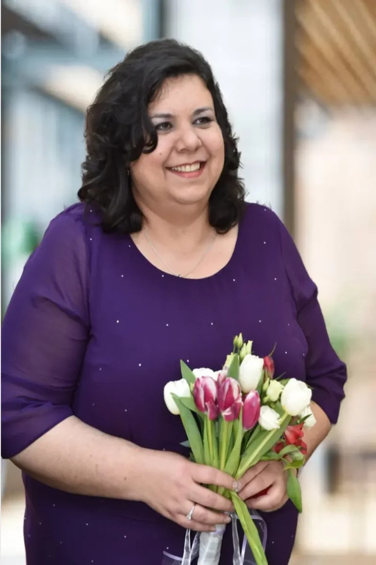 Eirini, founder of Eirini's Giftwear, who handcrafts personalised gifts in Ireland.