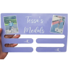 Personalised Metal Double medal holder , Tessa's medals with 2 photos
