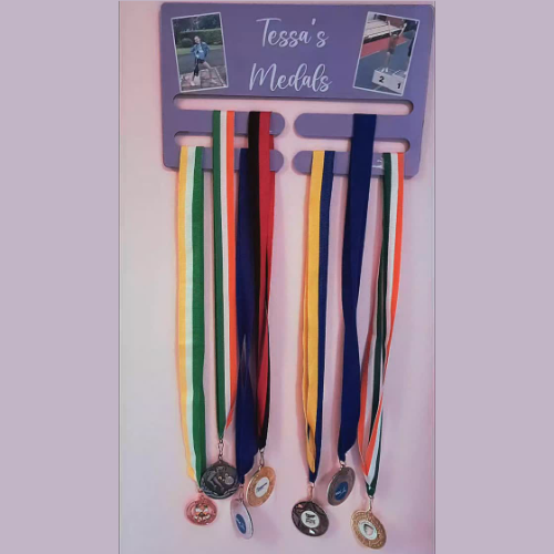 Personalised Metal Double medal holder (A4), Tessa's Medals