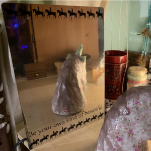 Personalised metal photo panel Mirror silver (A4)