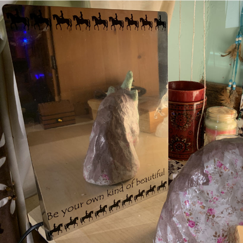 Personalised metal photo panel Mirror silver (A4)