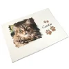 Personalised Cotton Tea Towel with a photo of a cat and name Caitlin