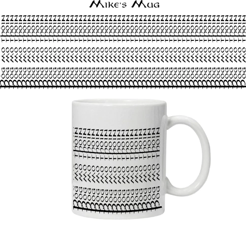 pog mo thoin mug w Personalised adult humour mug with name on top and hidden Póg mo thóin message in tyre style design, 11oz white mug.