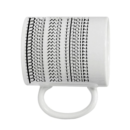 pog mo thoin mug3w Personalised adult humour mug with name on top and hidden Póg mo thóin message in tyre style design, 11oz white mug.