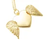 Personalised Angel Wings Heart Locket Necklace back side open