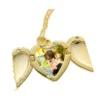 Personalised Angel Wings Heart Locket Necklace with a photo of a mama and her kid