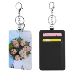 Personalised Card Holder PU Leather KeyChain Bag Tag