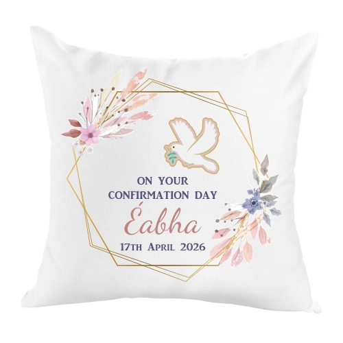 Personalised Confirmation Cushion Cover 40x40cm for confirmation