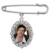Personalised Memorial Photo Bouquet Charm Pin with 1 photos