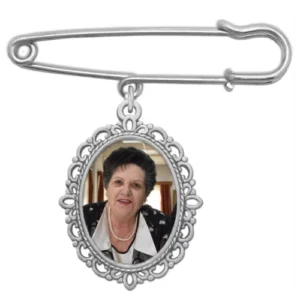 Personalised Memorial Photo Bouquet Charm Pin with 1 photos