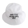 Personalised White Bucket Hat your text design goes here