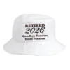 Personalised Bucket Hat with text retired 2026 goodbye tension hello pension