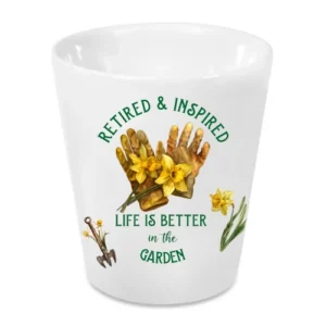 Personalised Ceramic Conical Flower Pot retired and inspired