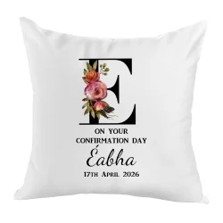 Personalised Confirmation Cushion Cover 40x40cm for Éabha's confirmation