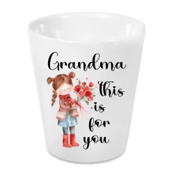 Personalised Ceramic Conical Flower Pot grandma this is for you girl holding flowers